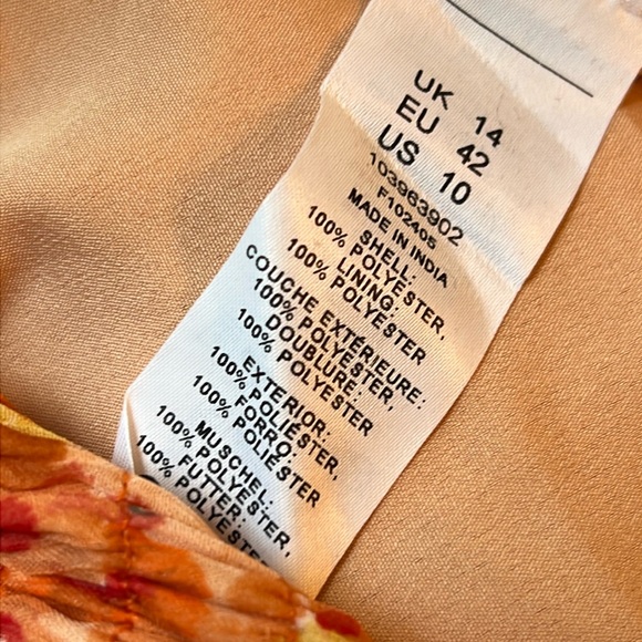 NWT ASOS OFF-SHOULDER SZ 10 DITSY FLORAL SHIRRED MAXI DRESS SHADES of ORANGE - Picture 15 of 15